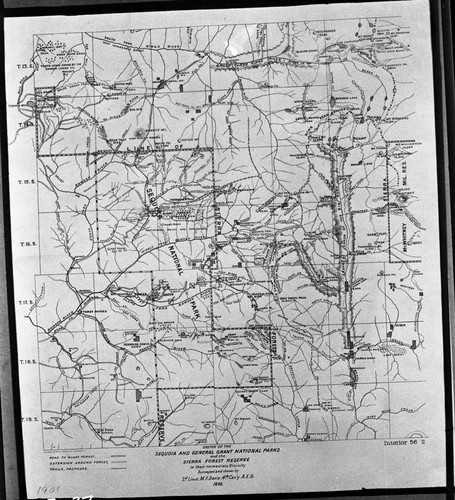 Maps and Graphics, Sequoia and General Grant Parks, 1896