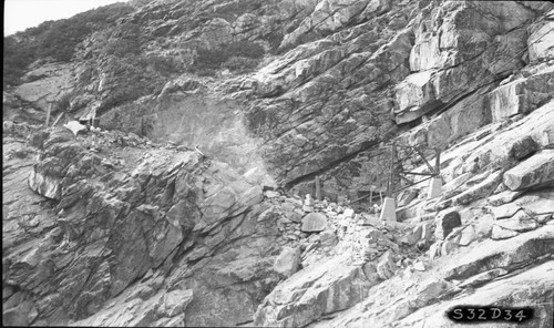 construction, Hamilton Gorge Bridge site- view of west side