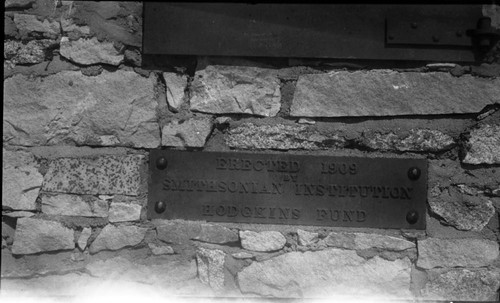 Plaques, on building on summit of Mt. Whitney