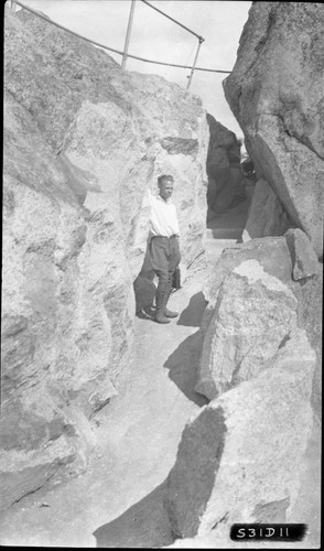 Moro Rock, SNP. Construction, Asst. Landscape Architect Merel S. Sager. NPS Individuals