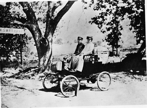 Three Rivers, Tulare Co. Vehicular Use, First Vehicle to enter Sequoia Park Mr and Mrs. Luper from Vallejo, CA