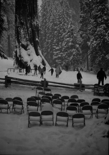 Nation's Christmas Tree Ceremony, 1971. Wrapping up after ceremony