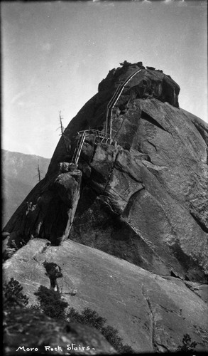 Moro Rock, showing old, wooden stairs