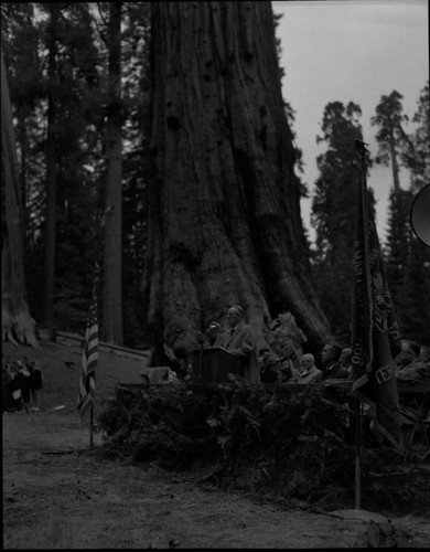 Nation's Christmas Tree Ceremony, 1959. Park Superintendents. Supt. John Davis giving welcoming address