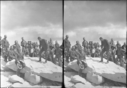 Mt. Whitney, SNP. Dedications and Ceremonies, White and Albright. NPS Groups, Horace Albright