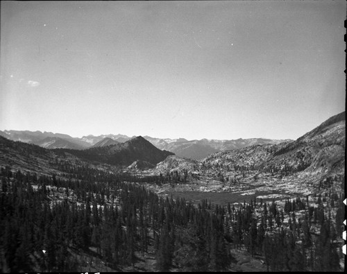 Misc. Basins, Misc. Mountains, Subalpine Forest Plant Community, Granite Basin and Mt. Hutchings from Granite Pass