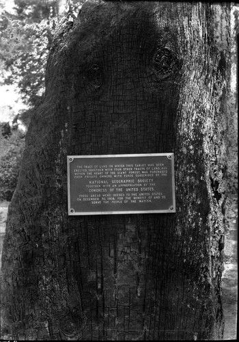 Dedications and Ceremonies, Plaques, National Geographic Society Plaque