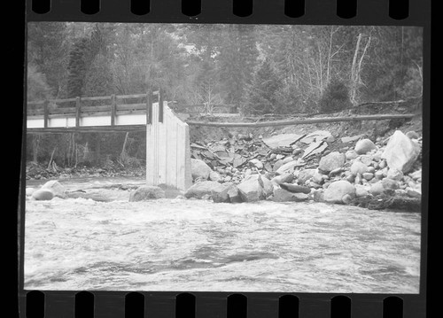 Flood and storm damage, damage to bridge