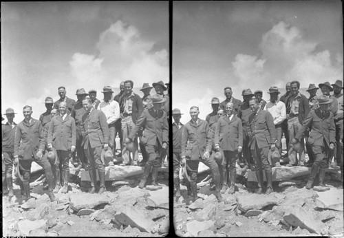 Mt. Whitney , SNP. Dedications and Ceremonies, White and Albright. NPS Groups, Horace Albright. L to R: Col. White, Kittridge, Horace Albright