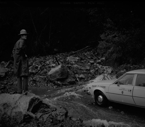 Floods and Storm Damage, Road damage. NPS Individuals. Park Ranger Doug Morris