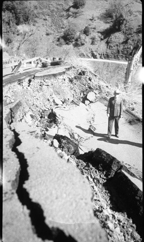 Floods and Storm Damage, slide on Generals Highway. Dan J. Tobin, Sr