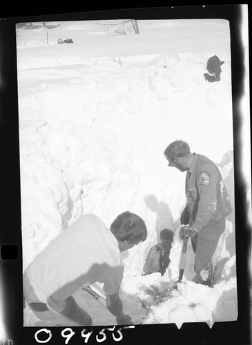 Record Heavy Snows, upper Mineral King Village buried in snow