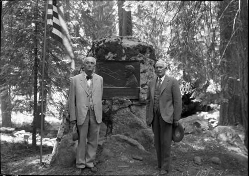 Dedications and Ceremonies, Plaques, Walter Fry, Stephen Mather Plaque. L to R: Ben Maddox, Judge Walter Fry