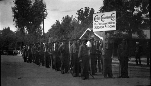 Visalia, CCC, on parade in Visalia Armistice Day