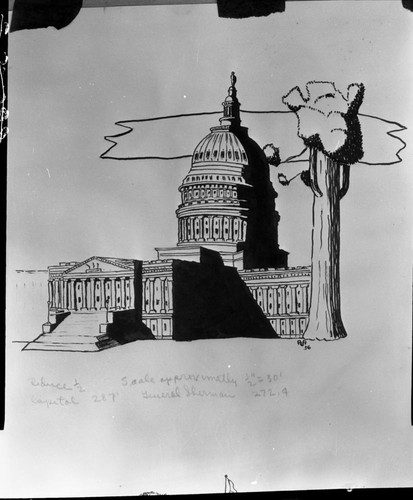 Maps and Graphics, Drawings of size comparisons by Albert Attwell. Capital Building