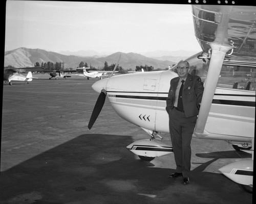 Woodlake Airport, Tulare Co. Park Superintendents, Supt. David Thompson and his plane