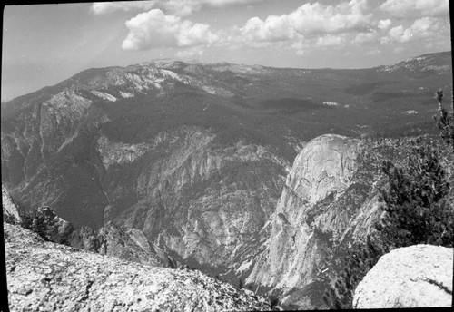 Tehipie Dome from across canyon at the head of Crystal Cave, Monarch Divide