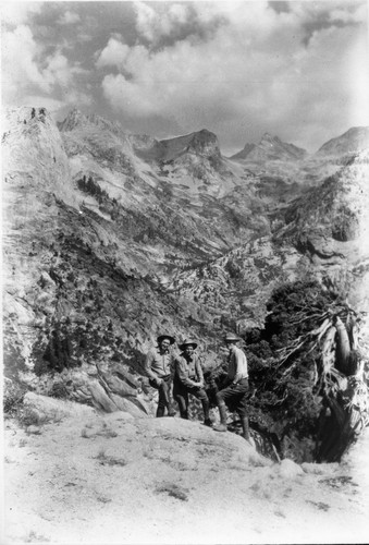 NPS Groups, Director Albright, Col. White, Great Western Divide in background