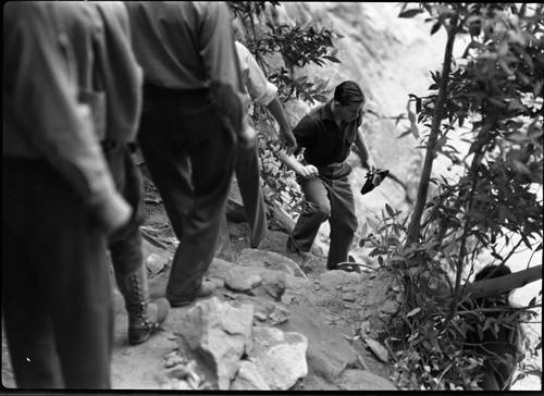 trails, the public do not hesitate to climb piled up rock accumulation which serves as trail to cave