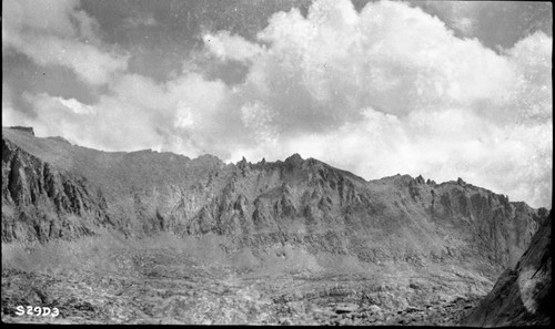 Trail routes, Ridges, location from pass along west slope of ridge, north toward Mt. Whitney. (Trail Crest)