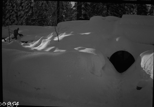 Record Heavy Snows, Effects of another 15 inch snowfall during roof clearing operation February 15. Visitor Center