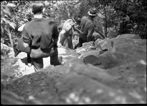 trails, the public do not hesitate to climb piled up rock accumulation which serves as trail to cave