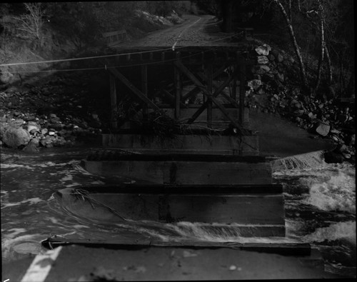 Floods and Storm Damage, Bridges. Potwisha Bridge after flood of 12/23/55