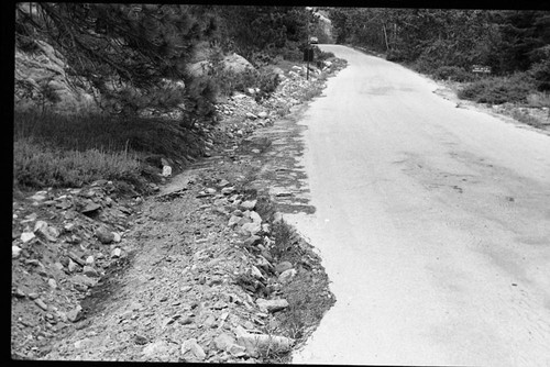 Roads, Floods and Storm Damage. Mineral King Road showing damage from severl winters without summer repairs