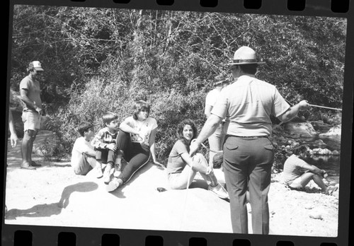 Training Activities, Ranger Activities, Interpretive Activities. River Rescue Demonstration. Ranger Roger Pattee pictured