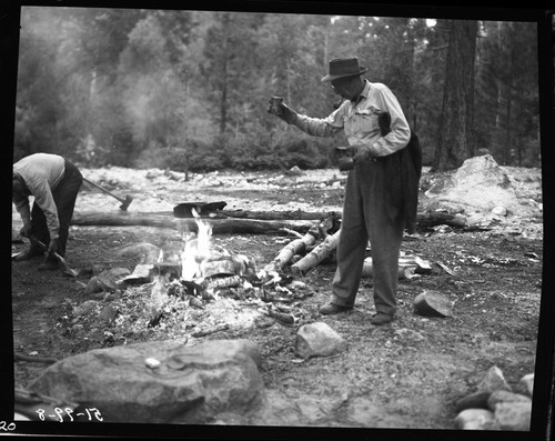 Backcountry cleanup, burying cans