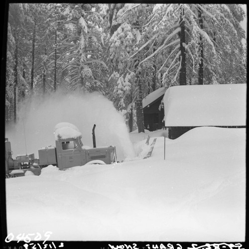 Winter Scenes, Grant Village in heavy snow. Record Heavy Snow. Buildings and Utilities. Vehicles and Equipment