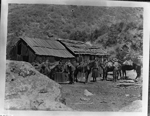 Frontcountry Cabins and structures, Crabtree Cabin, below Clough Cave. Built in 1860, Ed Bryant and party