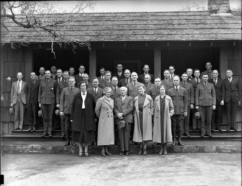 NPS Groups, Staff at Ash Mountain. Col. John R. White, Judge W. Fry (front, centre)