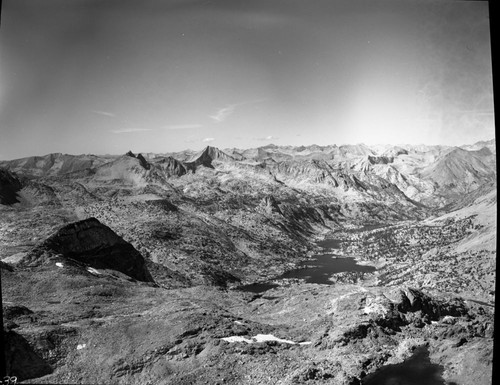 Rae Lakes Basin. View north from Glen Pass