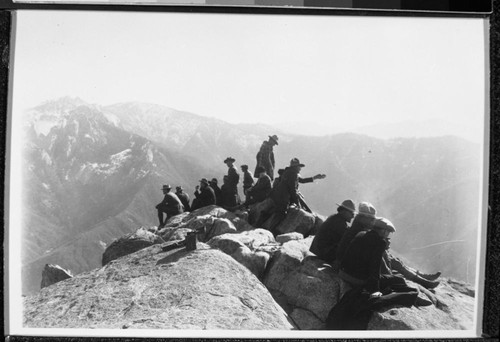 NPS Groups, Chief Rangers Conference, Rangers atop Moro Rock; pre-railing