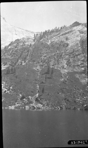 Hamilton Lake, SNP. Panorama, nroth side Hamilton Lake. Near left panel of a six panel panorama. 3