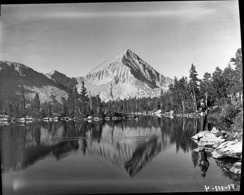 Fishing, Supt. Scoyen fishing, Arrow Peak in back-ground. Misc. Lakes, Misc. Peaks