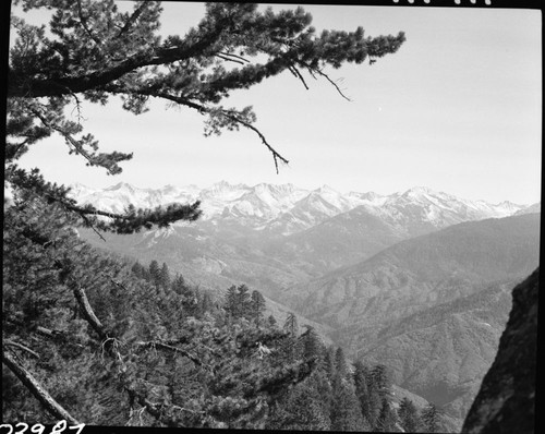 Middle Fork Kaweah River Canyon, Great Western Divide from Moro Rock