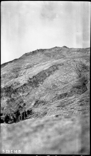 High Sierra Trail Investigation, west towards Moose Lake and head of Buck Canyon from 10,900' pass. Near left panel in a four panel panorama