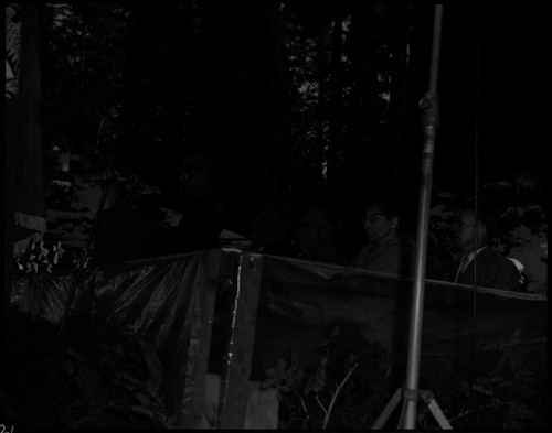 Nation's Christmas Tree Ceremony, 1960. Chief Park Naturalist Harry B. Robinson, speaking. NPS Individuals