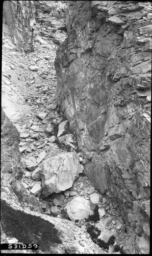 Trail Routes, Exfoliation, Weathering, looking up gorge from above bridge site