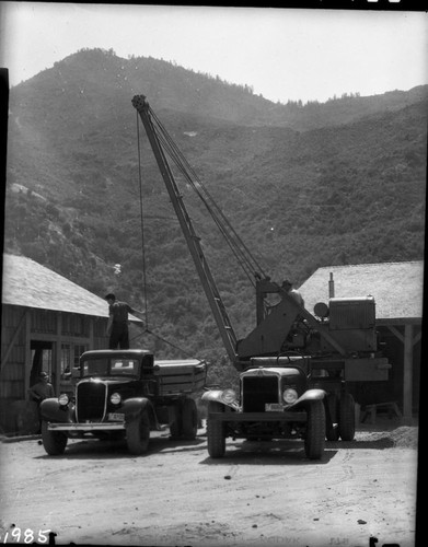 Giant Sequoia Sections, loading section for shipment to Italy