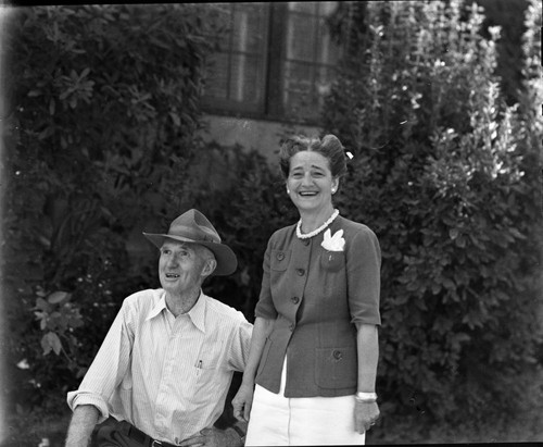 Col. White and Mrs. White (Faye) before leaving park upon retirement