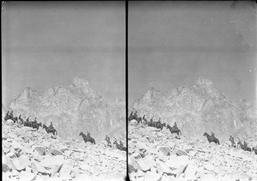 1930 ; Mt. Whitney ; Negatives ; SEKI ; Sequoia National Park ; Stereograph ; Summit ; Unknown ; ceremony ; dedication ; horses ; stock use