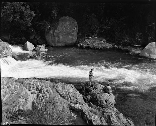 Fishing, MIddle Fork Kaweah River. Individual unidentified