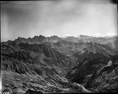 Le Conte Canyon, view southeast to the Palisades (aerial)