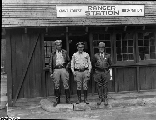 NPS Groups, Traffic Officers, L to R: Captain Riley, Van Gordon, Ranger Babe Waddle