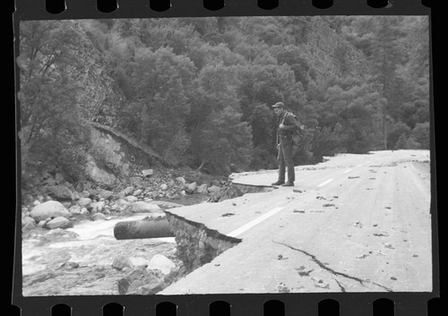 Flood and storm damage, flood damage to Highway 180 near Boyden Cave