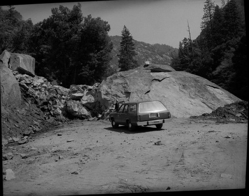 Floods and Storm Damage, Rock slide on highway, about 3 miles above Boyden Cave