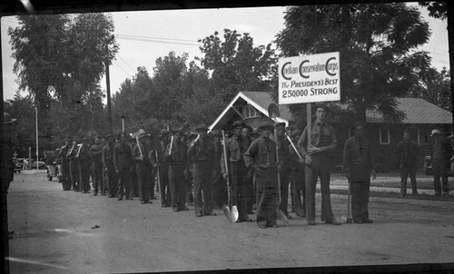 Visalia, CCC, on parade in Visalia Armistice Day